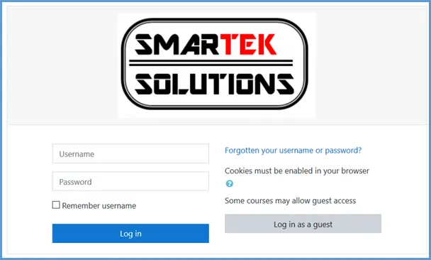 Sign-in screen with username and password fields
