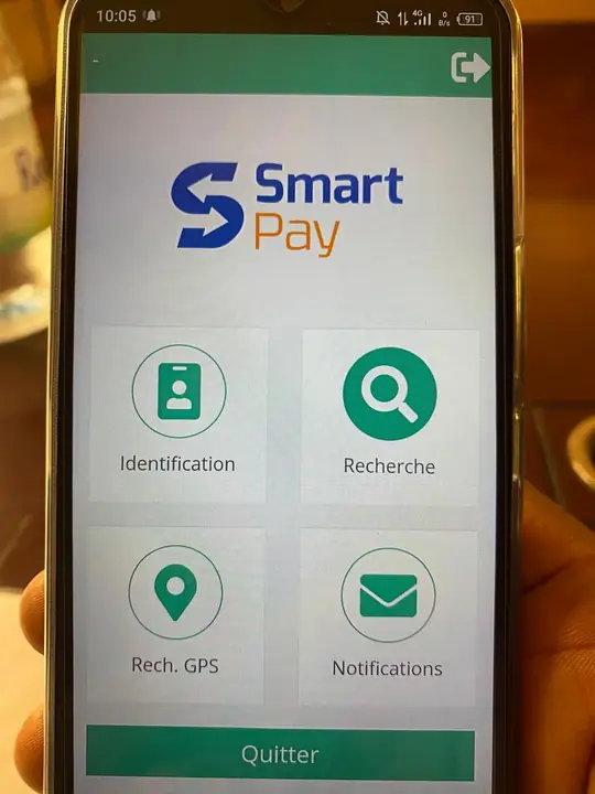 SMARTPAY agent app: identification, search, GPS search, notifications